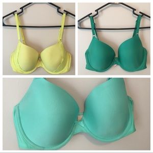 Three Victoria’s Secret Demi T-Shirt Bras 36D